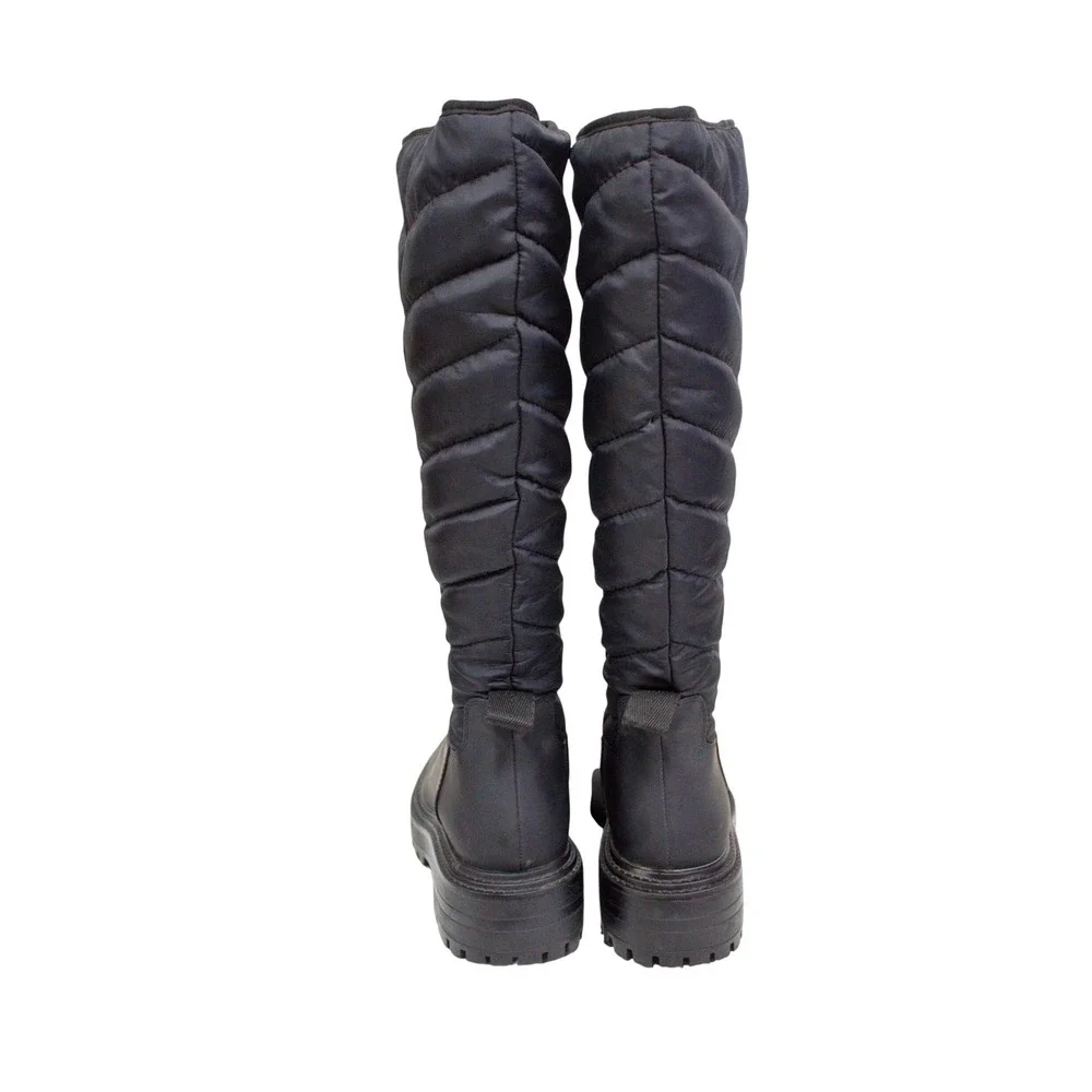 Zara Boots | Zara Tall Black Quilted Chevron Boots, Lug Sole 40 EU / 39 US